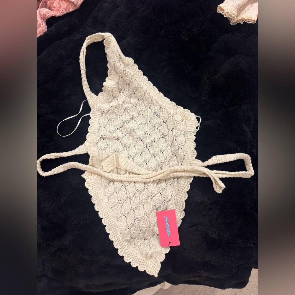 Edikted Cream Knit Tank Top